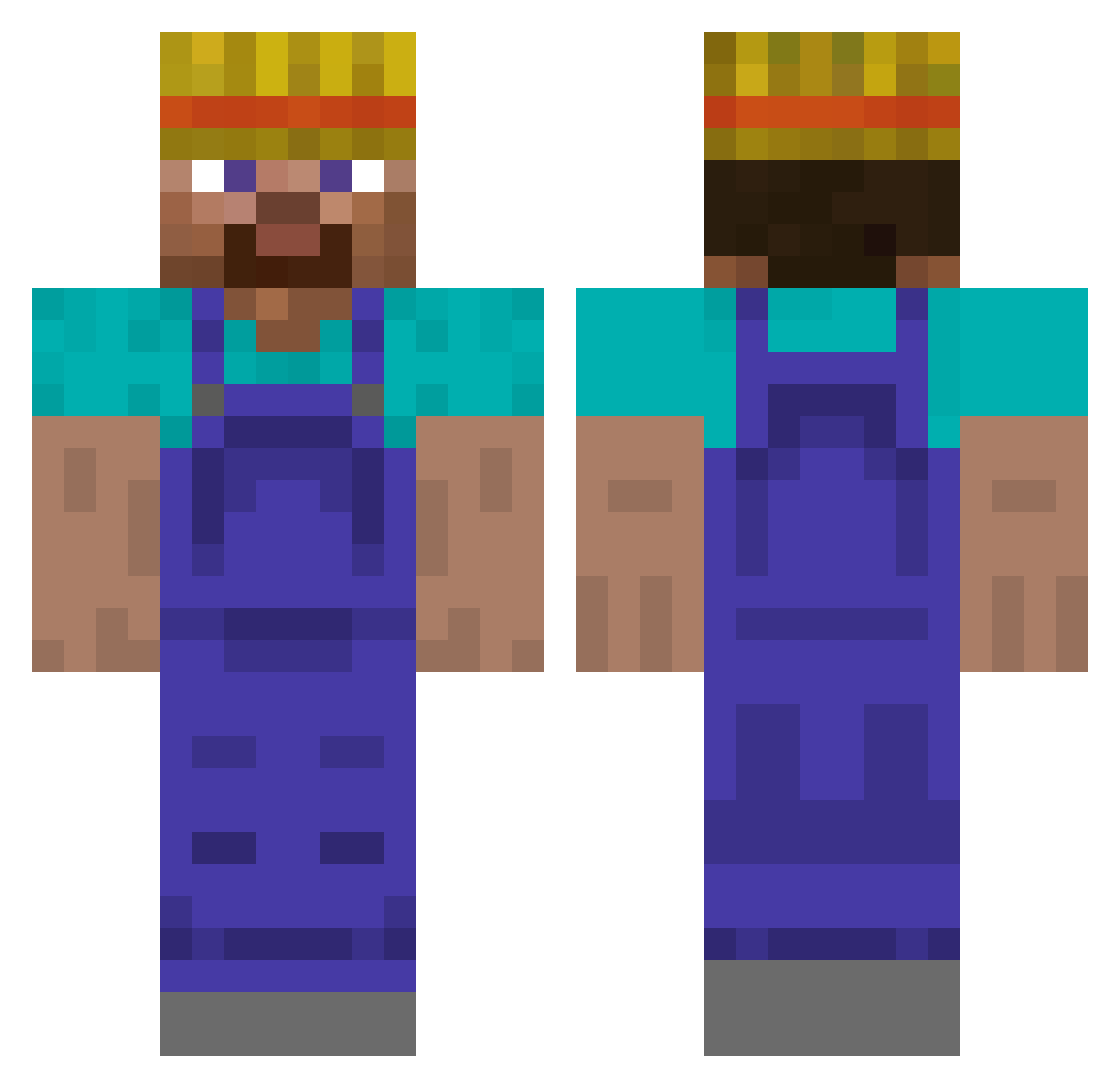 BickenNuggets Minecraft skin, front and back view