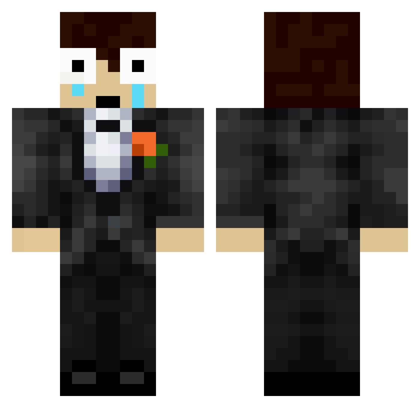 HawkPe Minecraft skin, front and back view