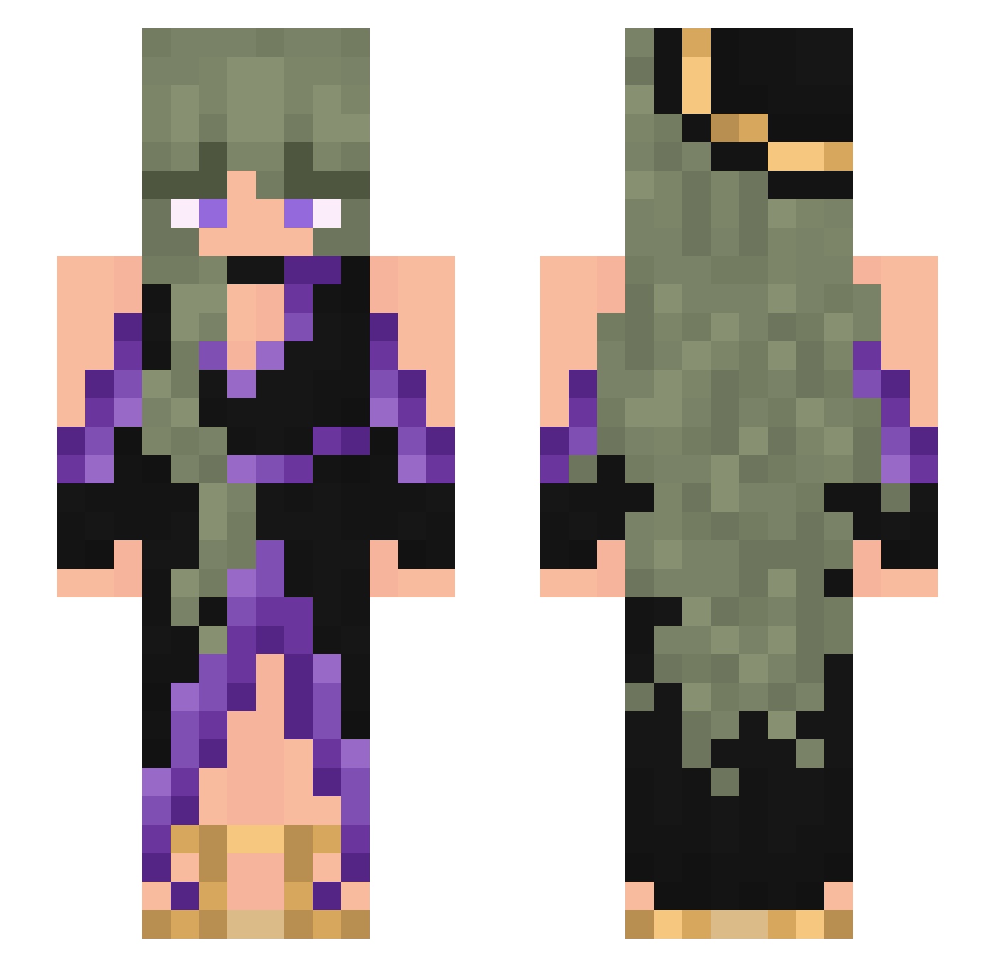 aavenoirr Minecraft skin, front and back view