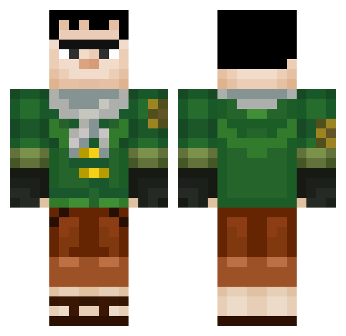 Combine3650 Minecraft skin, front and back view