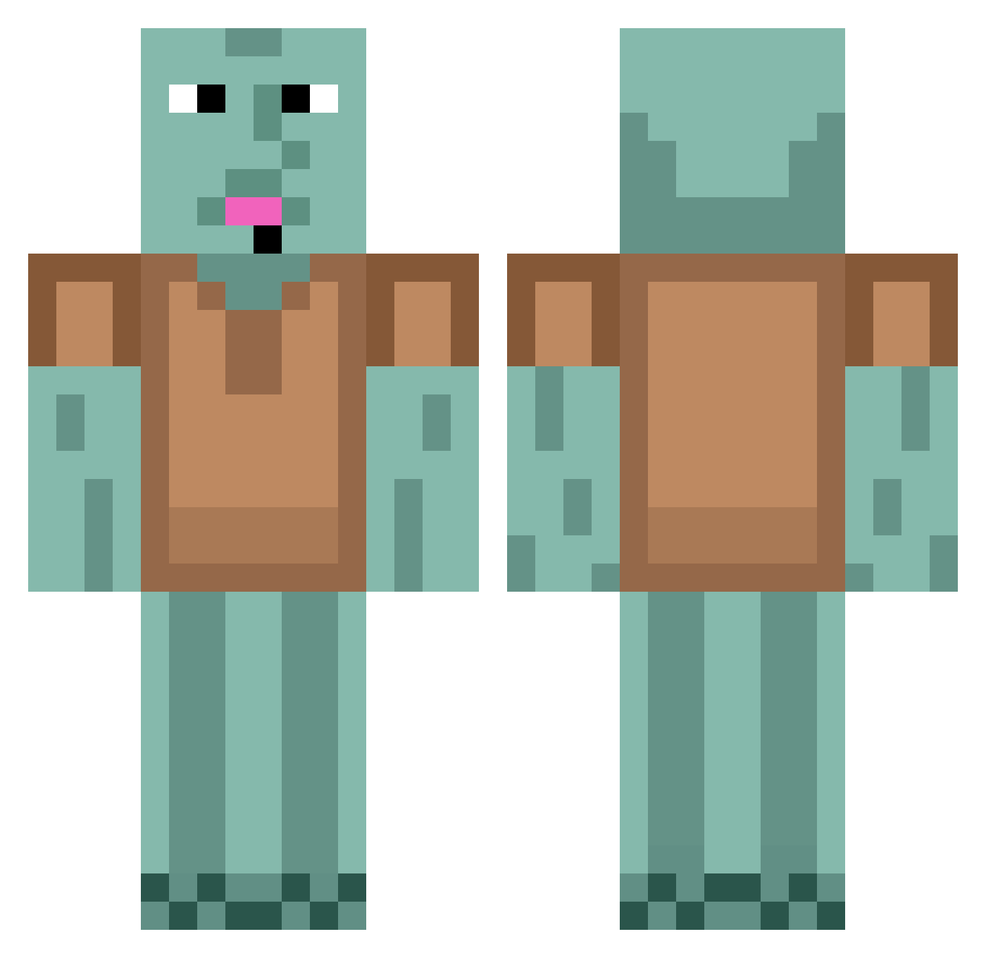 Balden Minecraft skin, front and back view
