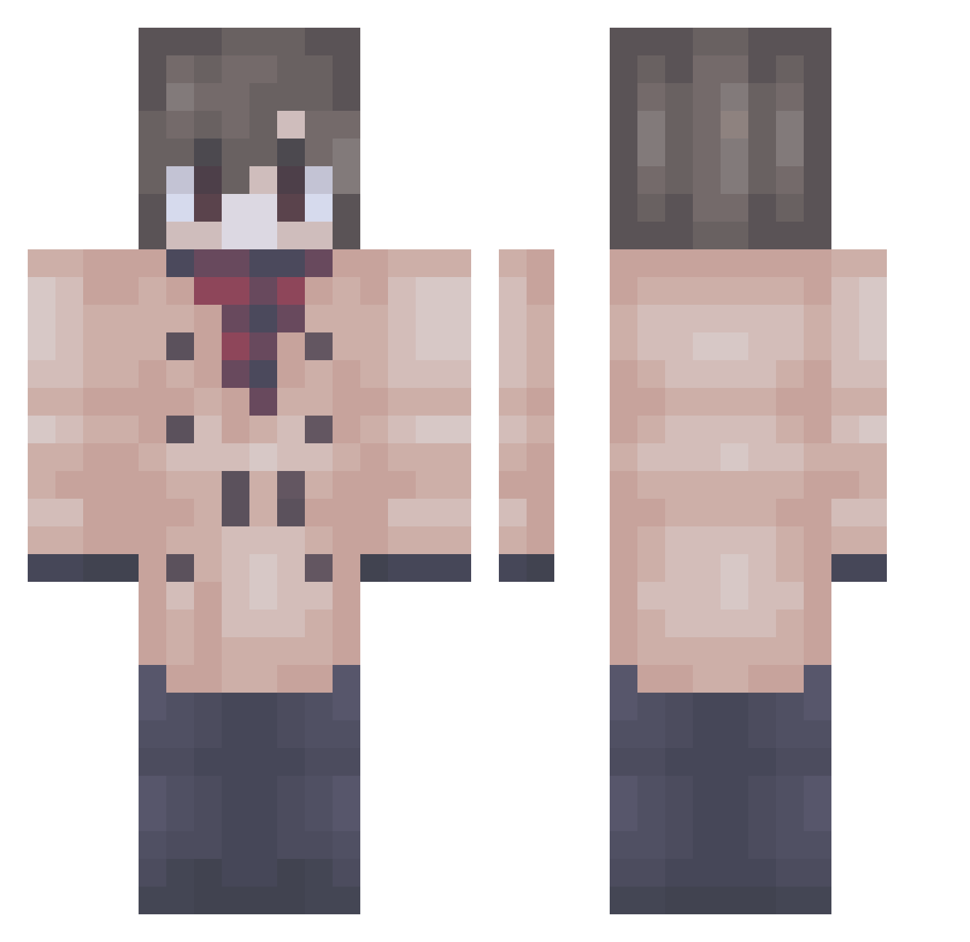 introspectional Minecraft skin, front and back view