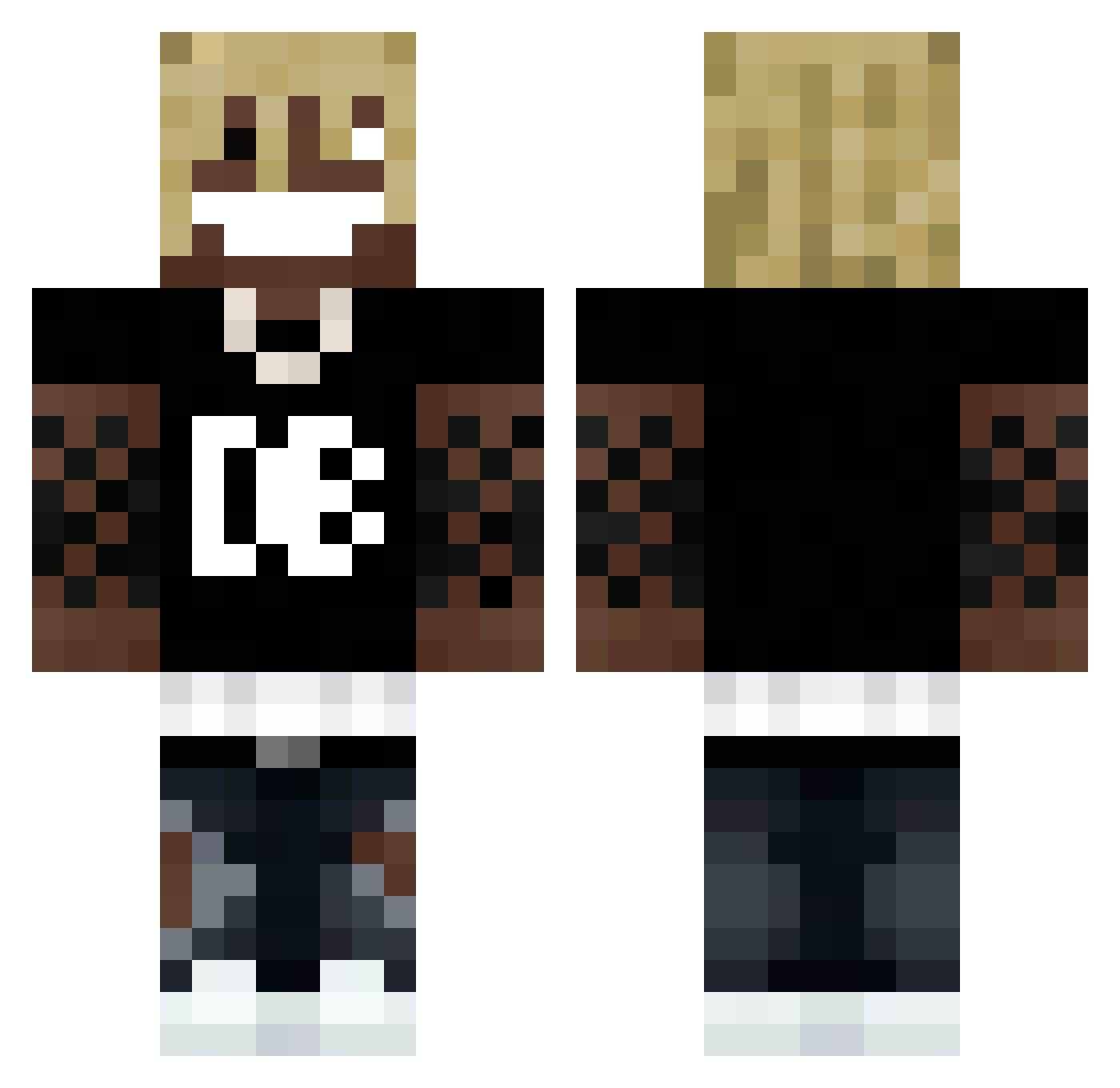 Ka9ine12 Minecraft skin, front and back view