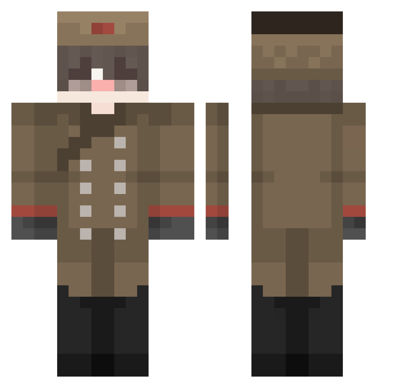aplekt Minecraft skin, front and back view