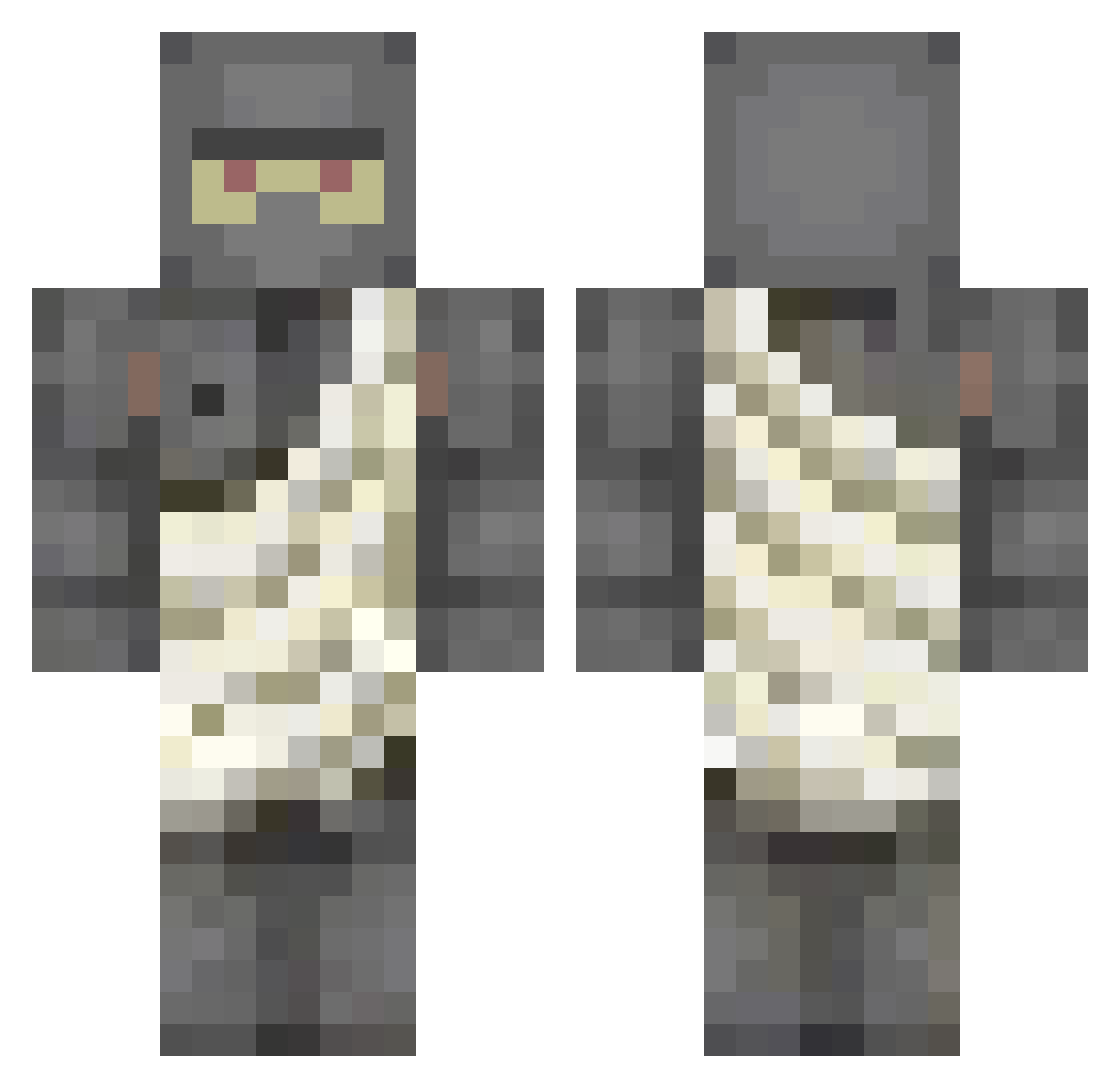 FrozTeer Minecraft skin, front and back view