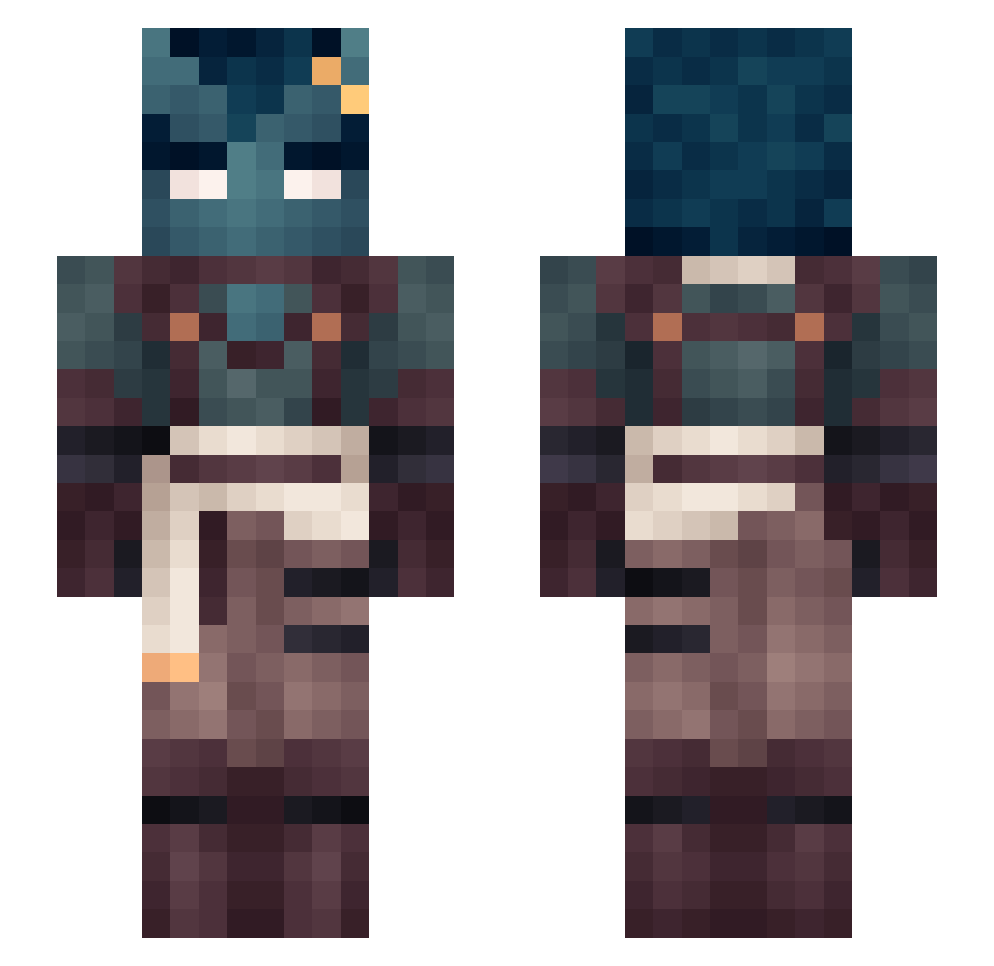 kvarasqeelly Minecraft skin, front and back view