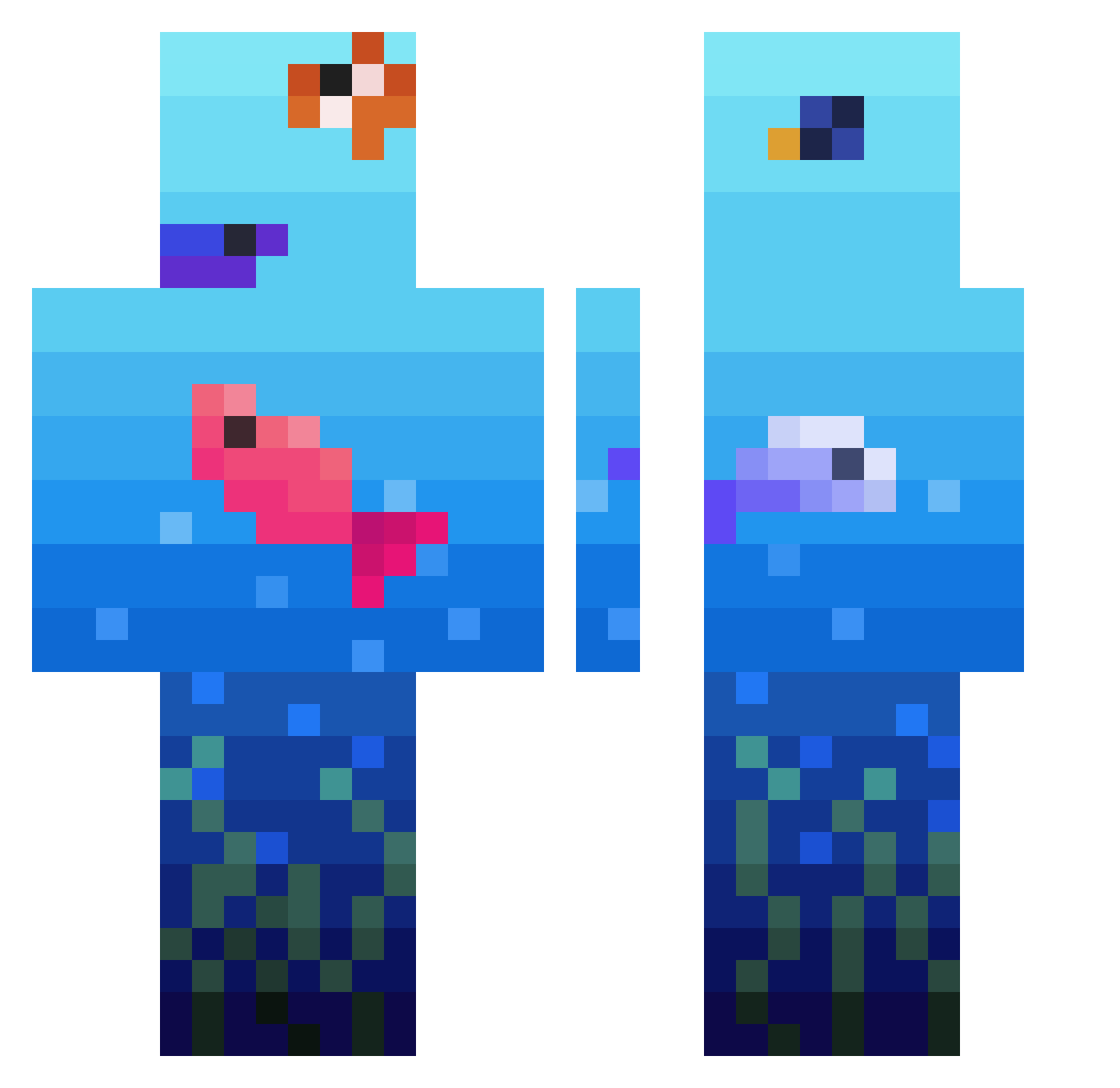 Chupson26 Minecraft skin, front and back view