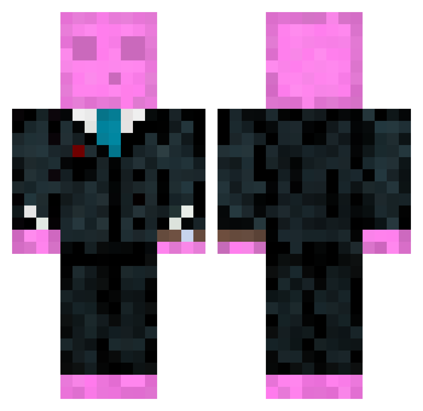 moofus Minecraft skin, front and back view