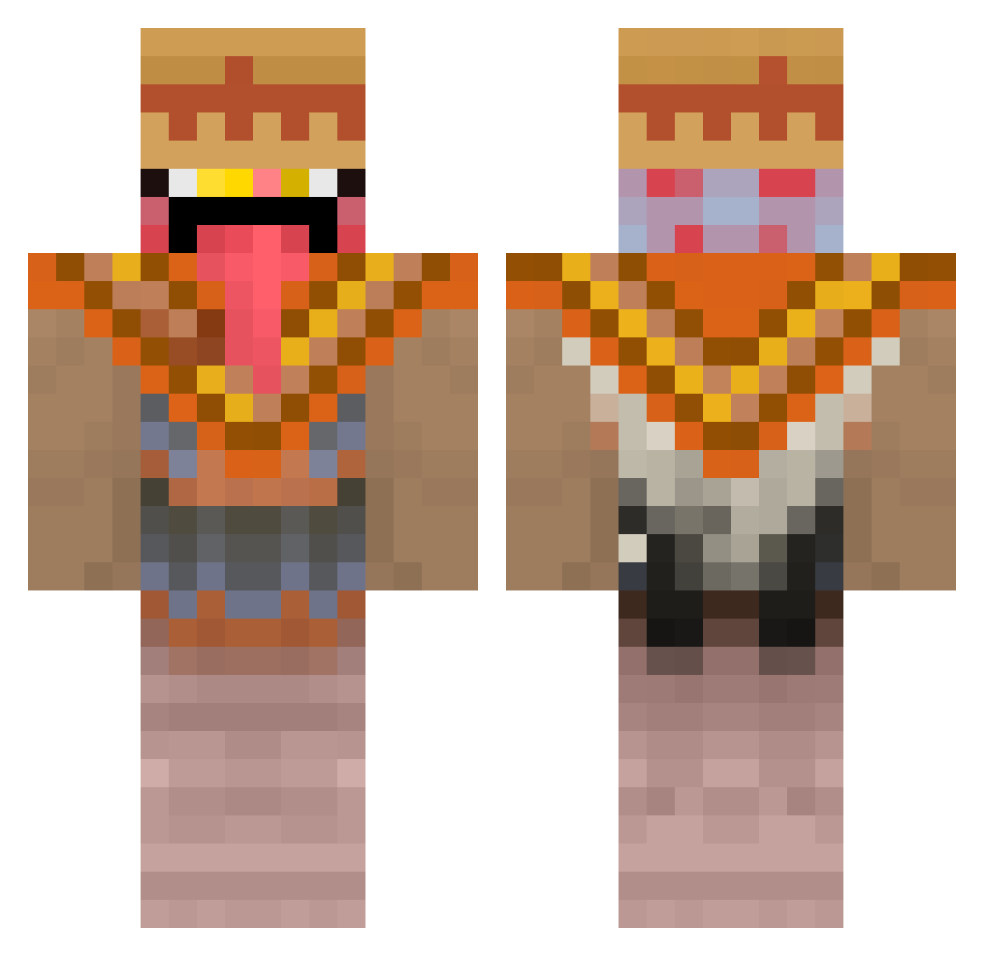 smoba Minecraft skin, front and back view