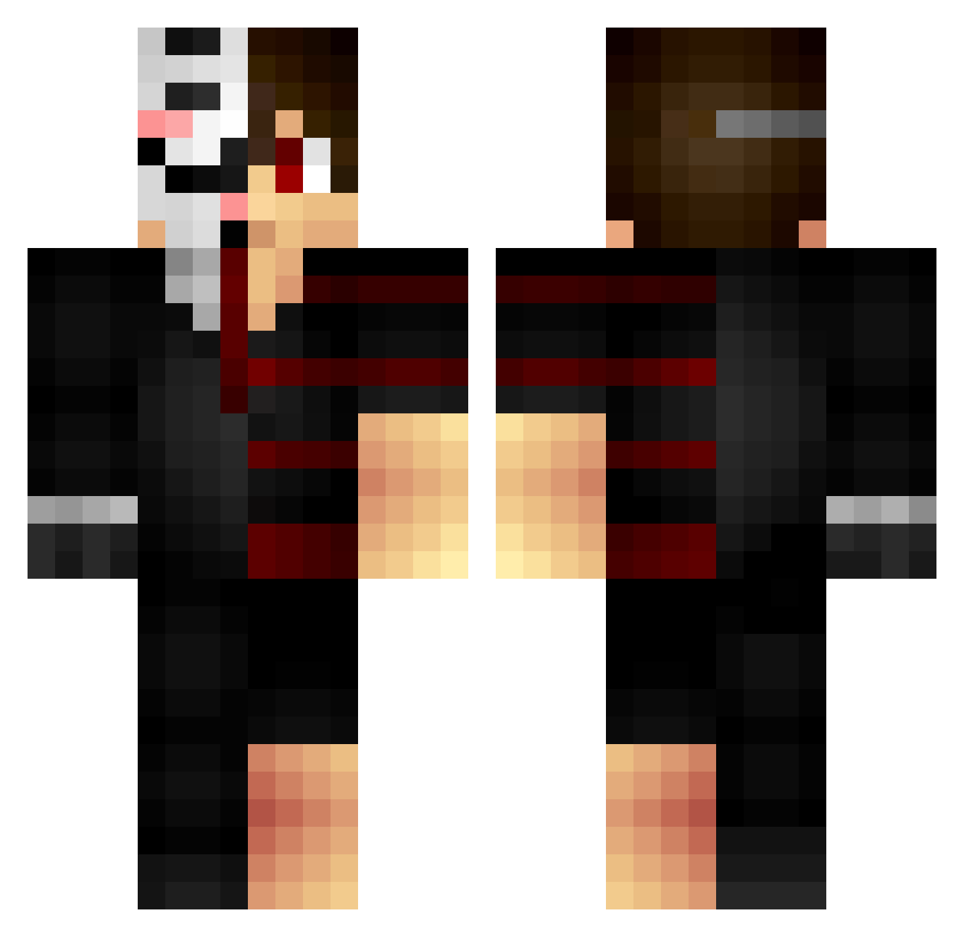 SamsaRa Minecraft skin, front and back view