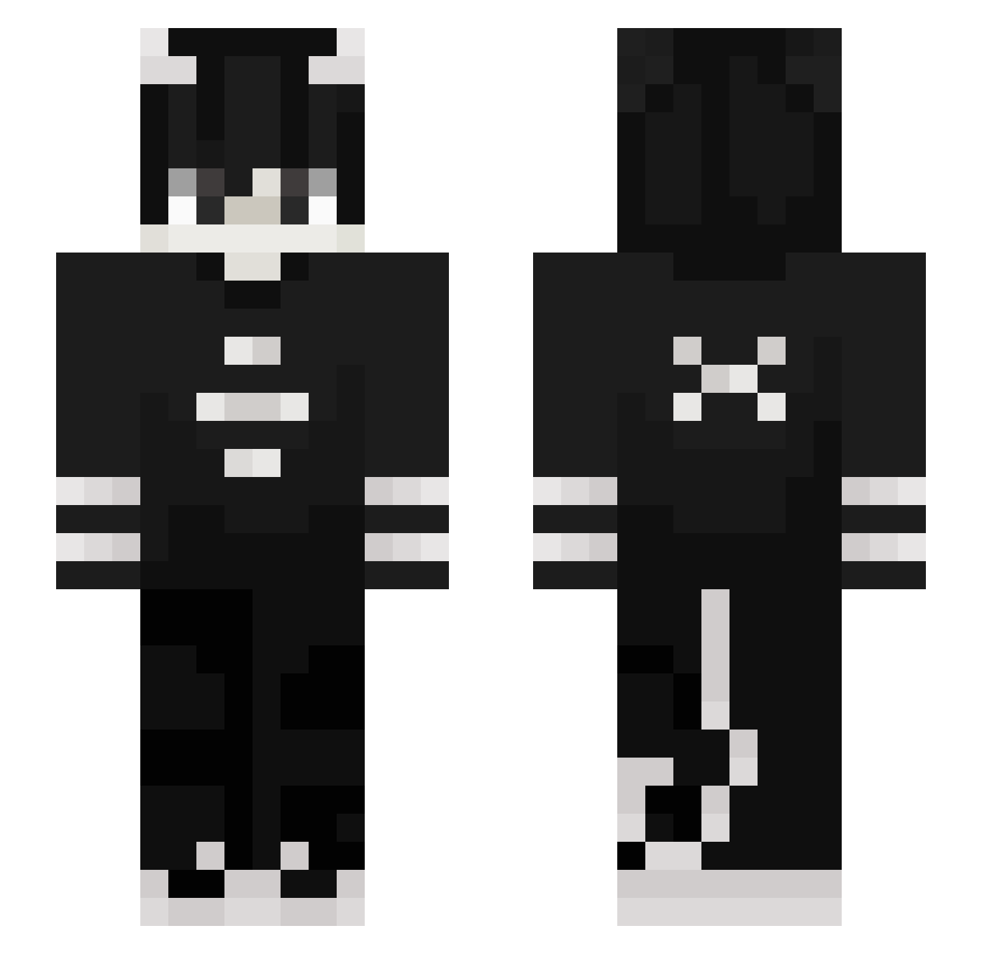 zZSleepyHeart Minecraft skin, front and back view