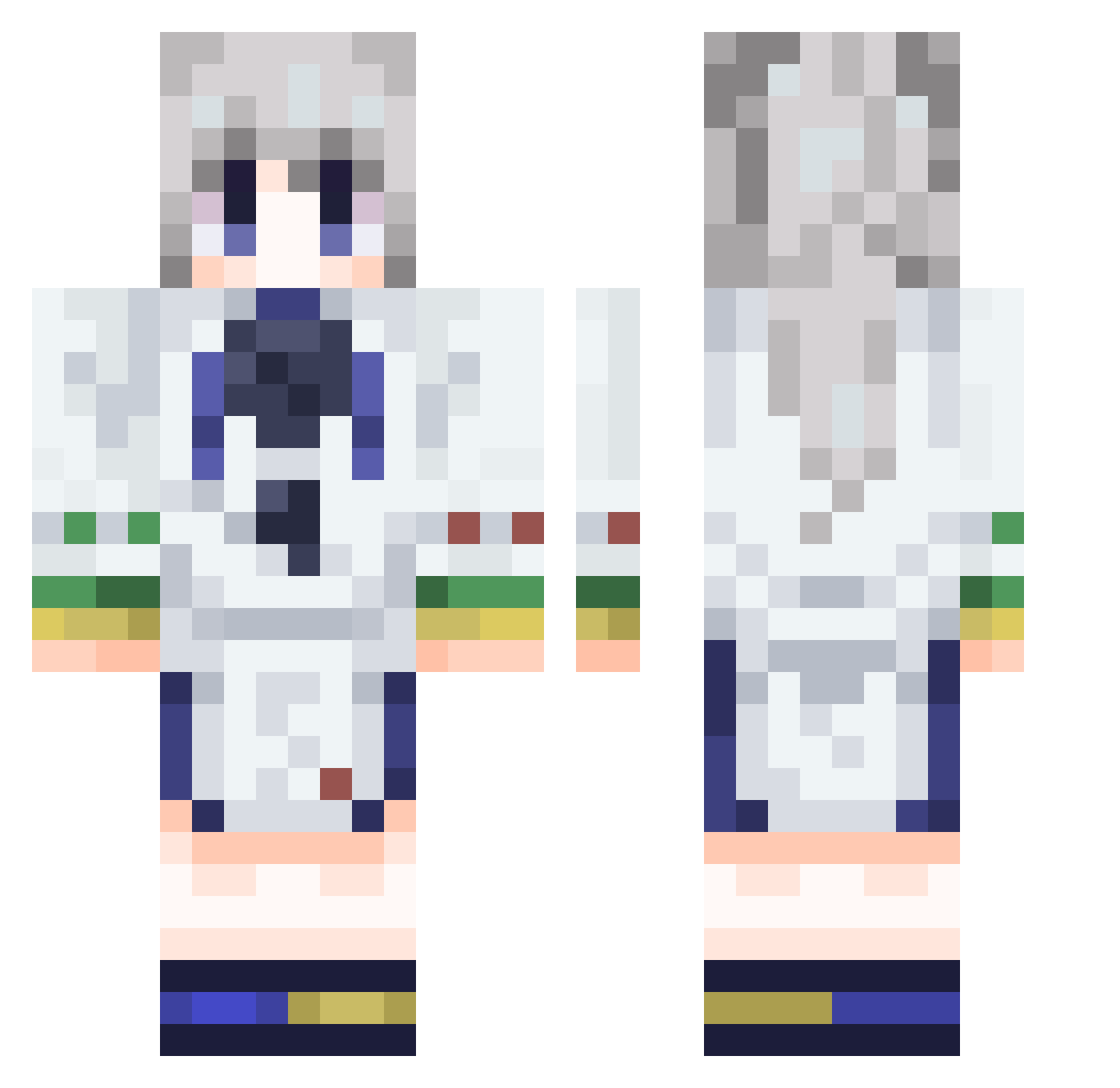 jebcoe Minecraft skin, front and back view