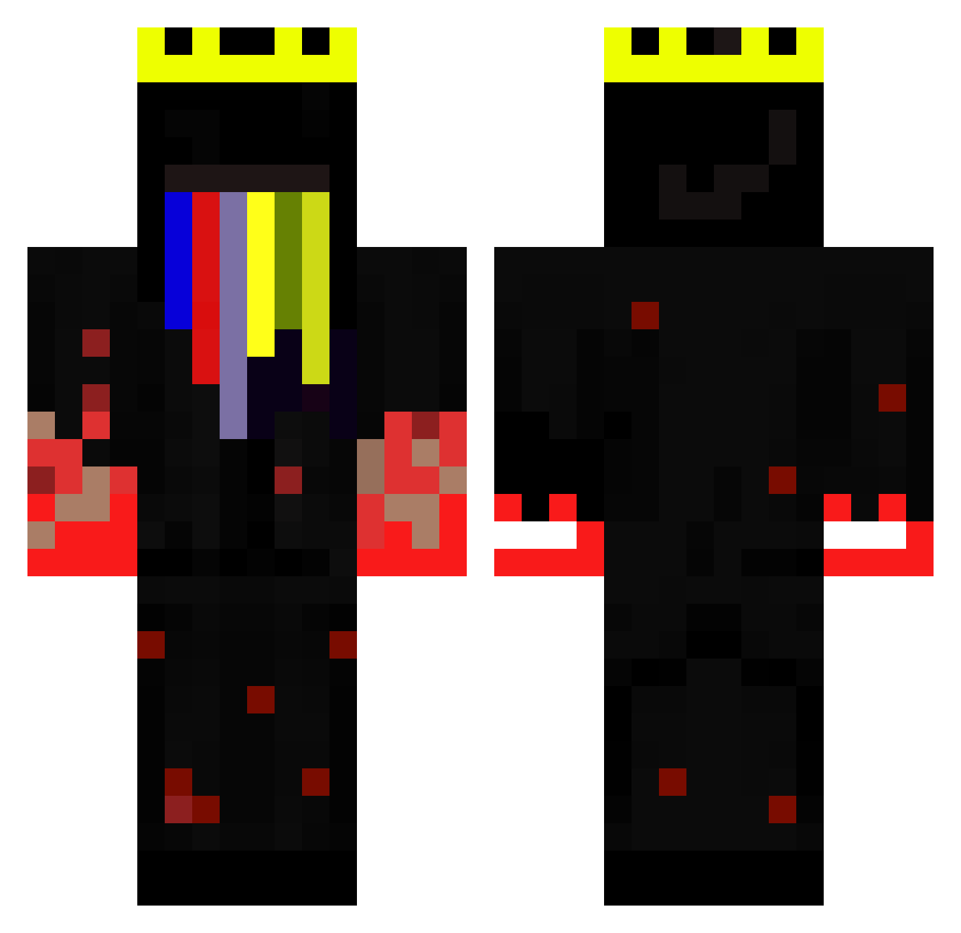 yournox Minecraft skin, front and back view