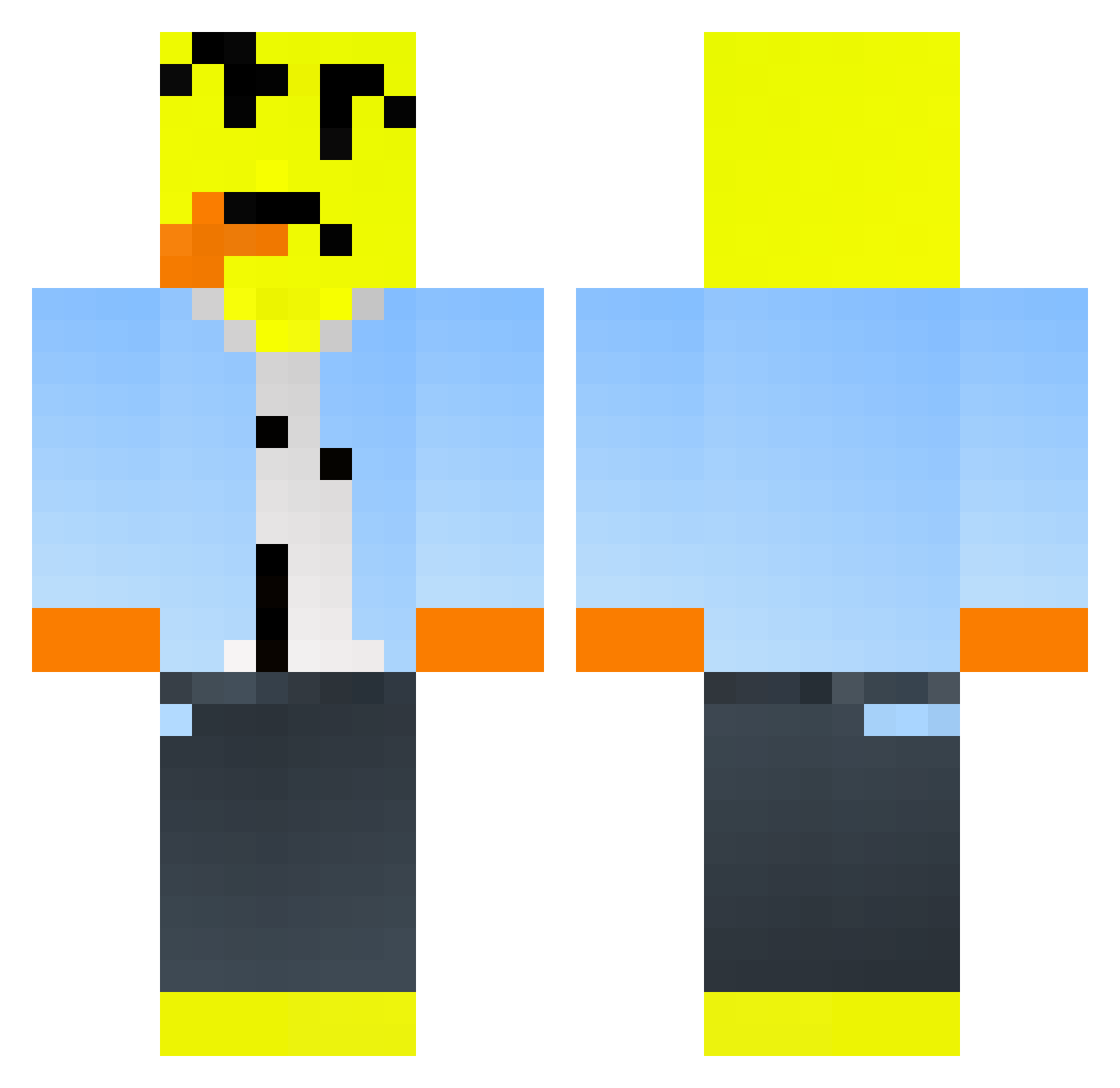 0GNP0 Minecraft skin, front and back view