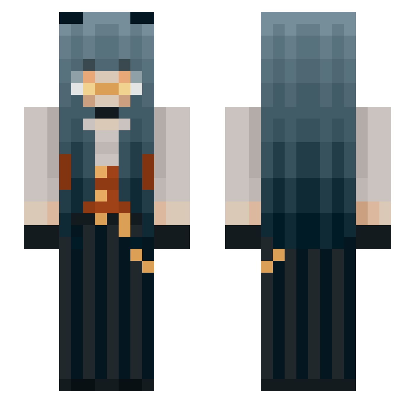 carmelide Minecraft skin, front and back view