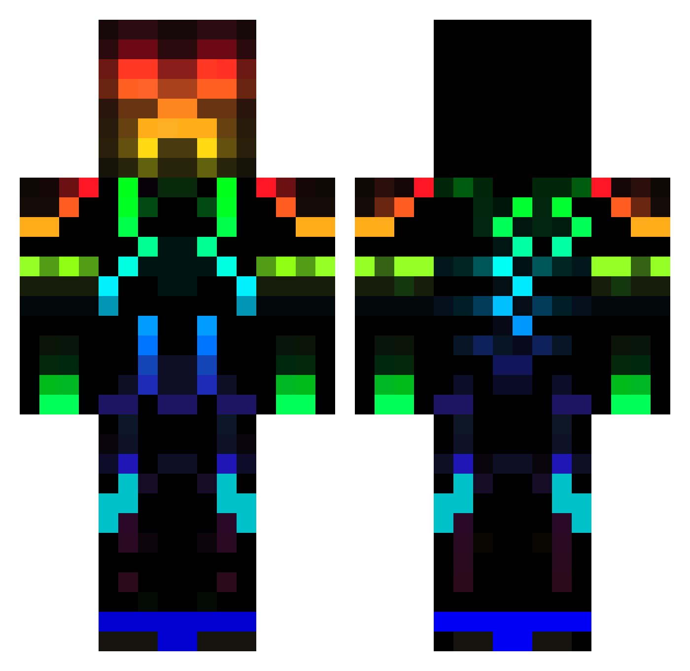 _xXSolarXx_ Minecraft skin, front and back view