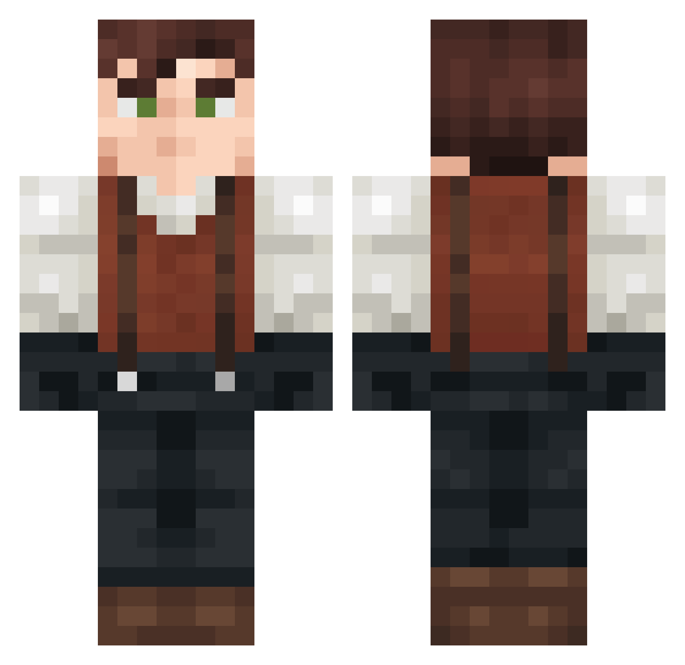 Kovalen Minecraft skin, front and back view