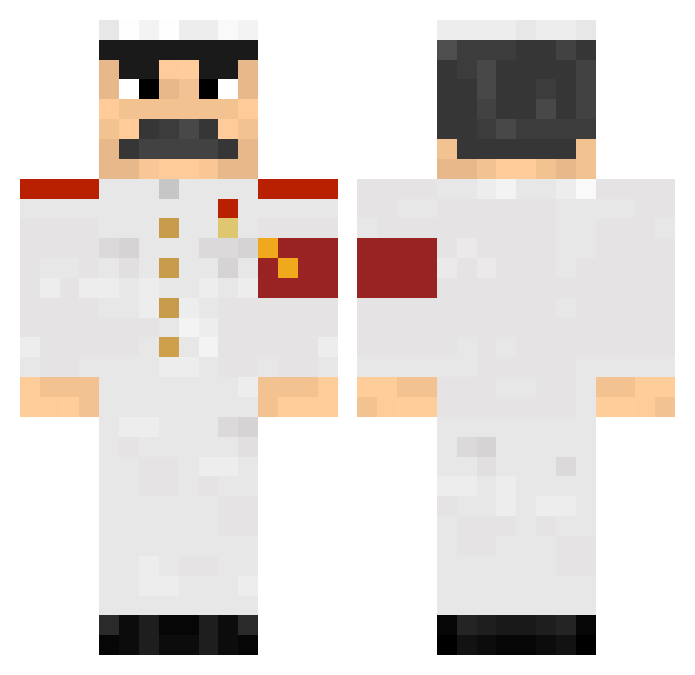 alos100 Minecraft skin, front and back view