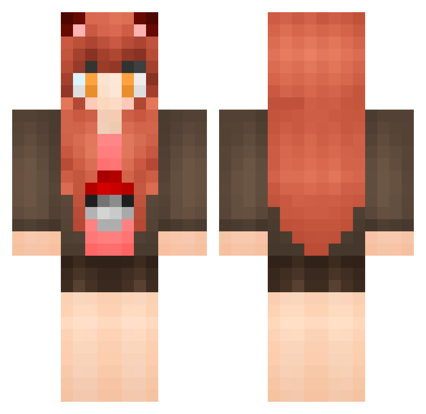 Salamandrina Minecraft skin, front and back view