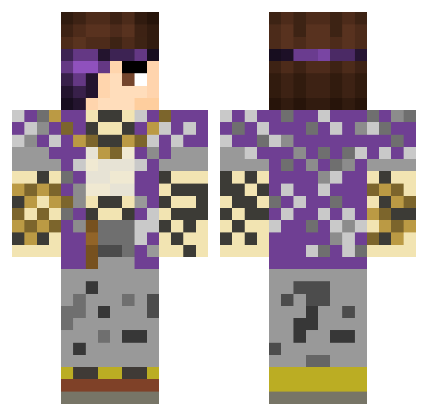IBlazeI Minecraft skin, front and back view