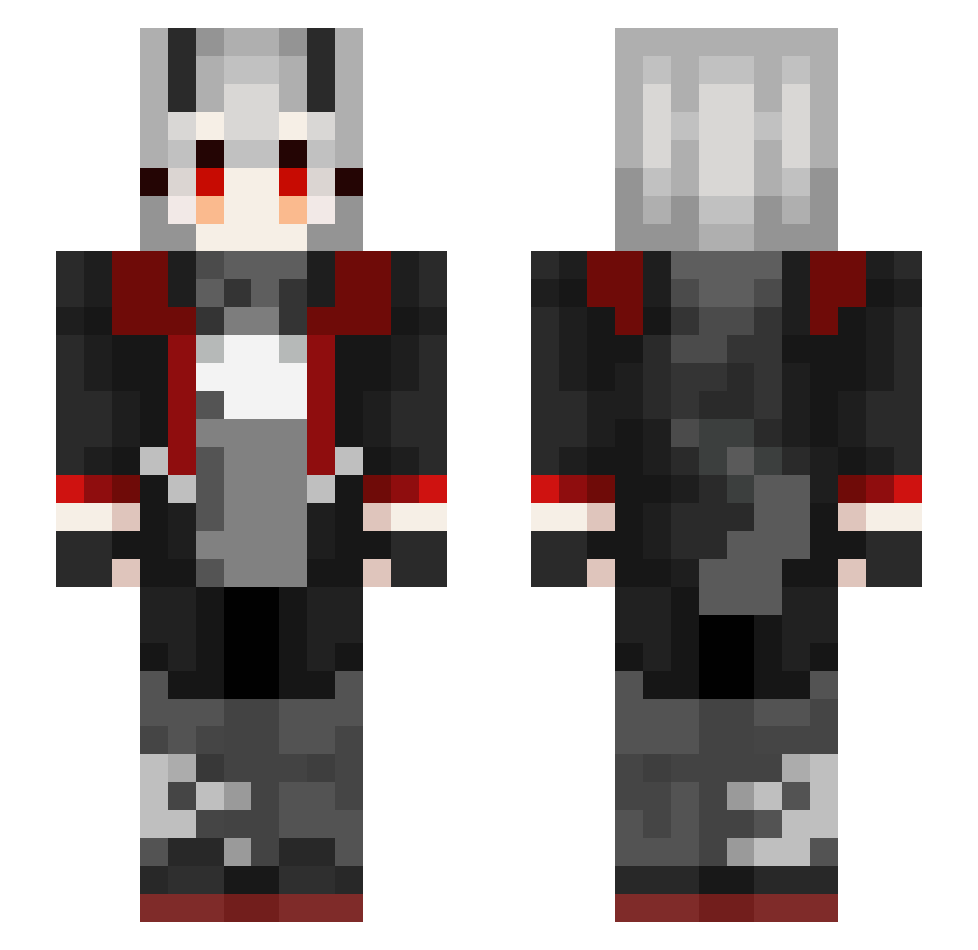 MilkDrinkers Minecraft skin, front and back view