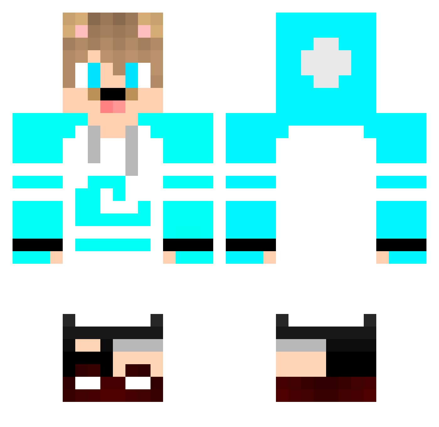 DarwinLightz Minecraft skin, front and back view