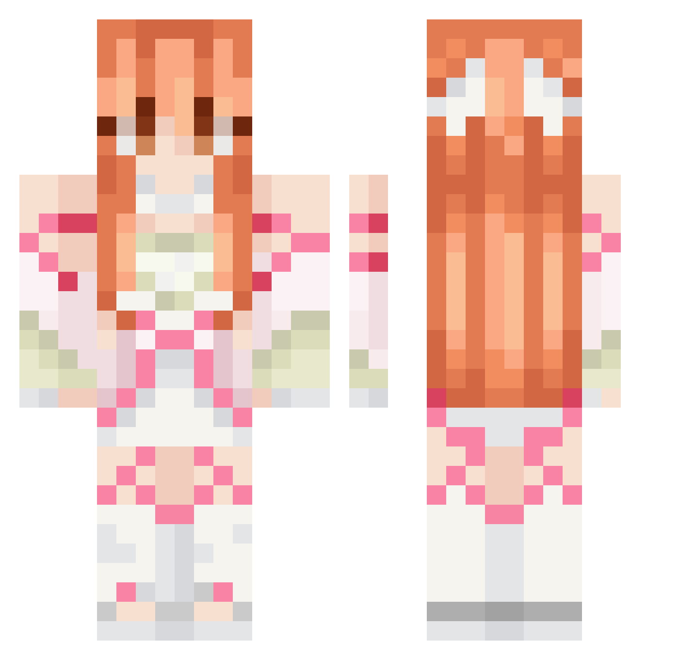 triconer Minecraft skin, front and back view