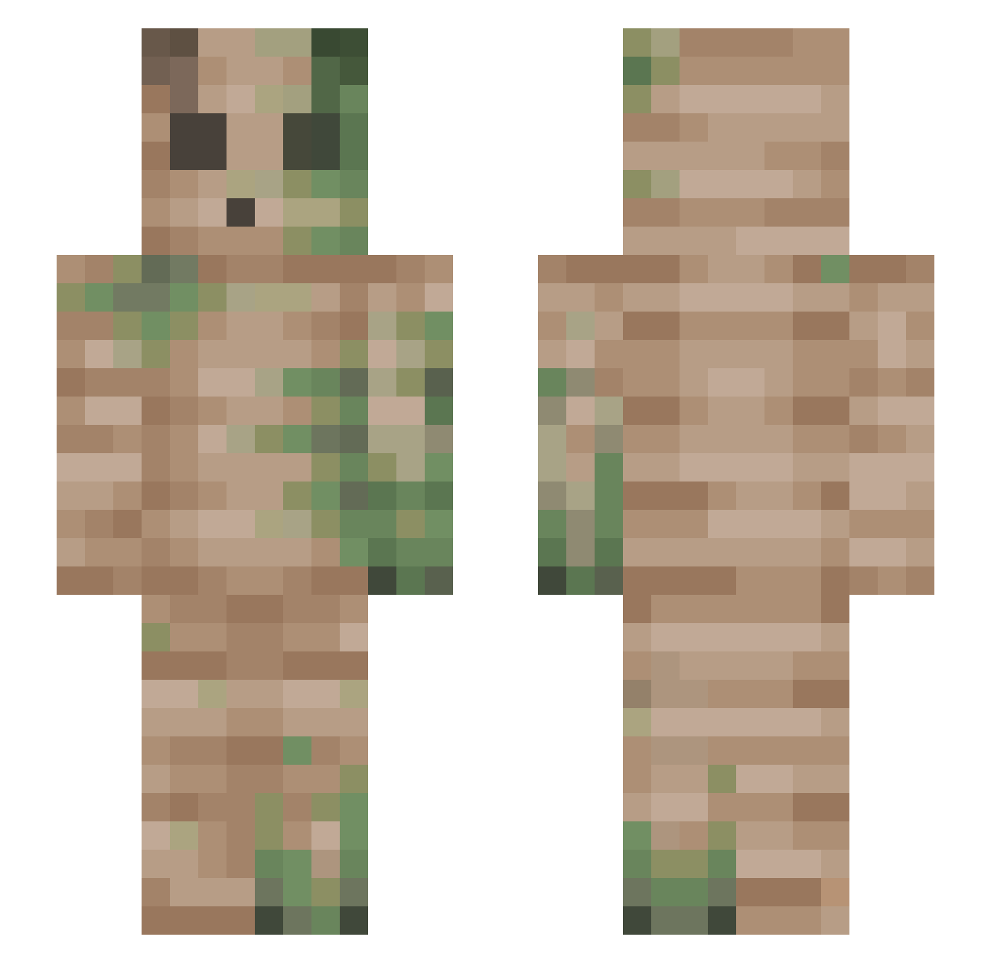 Khetunooo7 Minecraft skin, front and back view