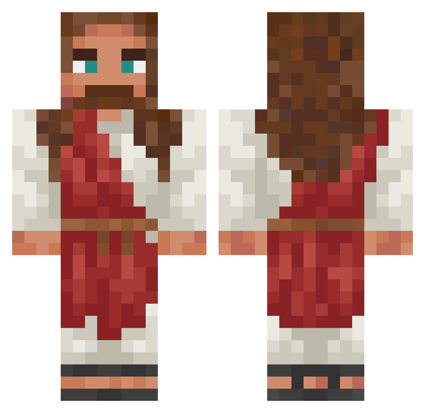 PhantomChecksum Minecraft skin, front and back view