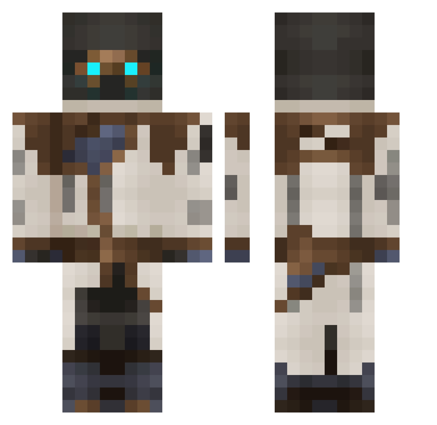 Soumazim Minecraft skin, front and back view