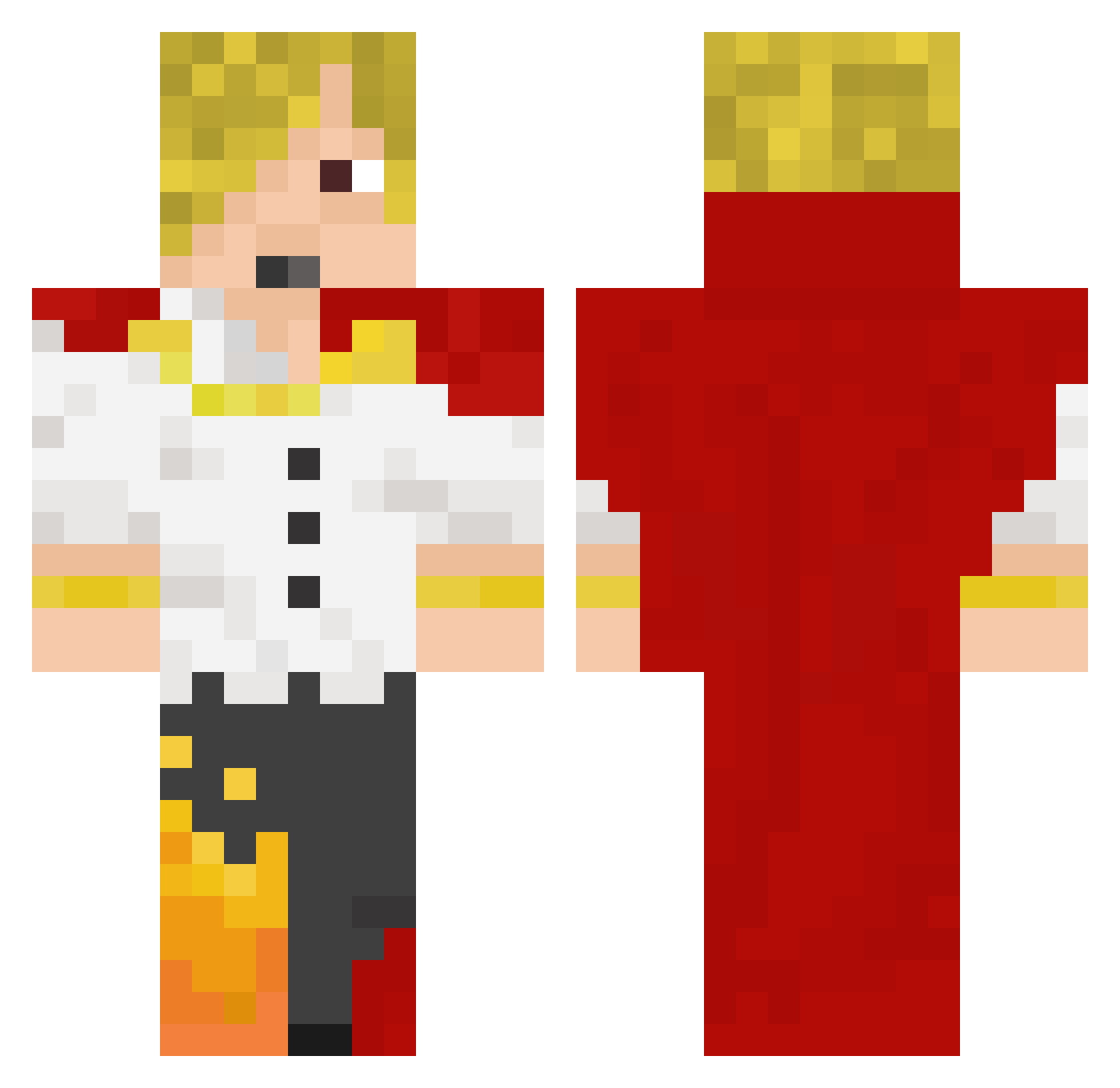 ImAristo Minecraft skin, front and back view