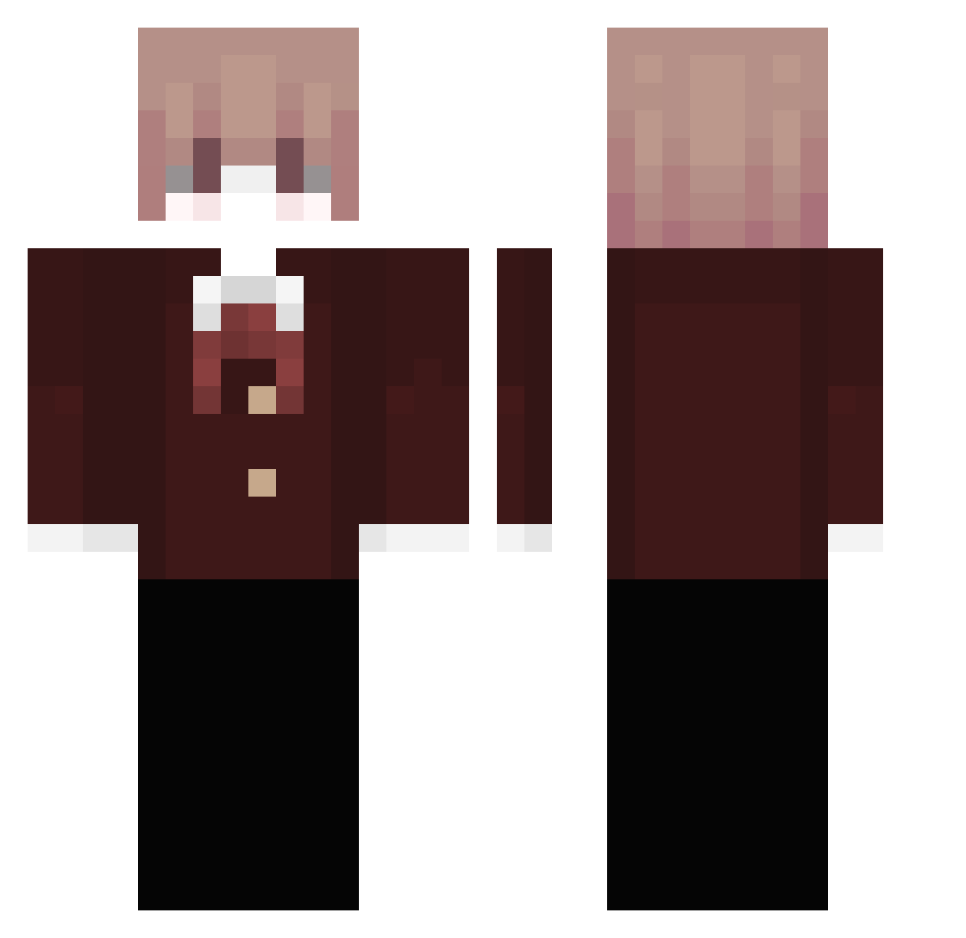 yuuuko_ Minecraft skin, front and back view