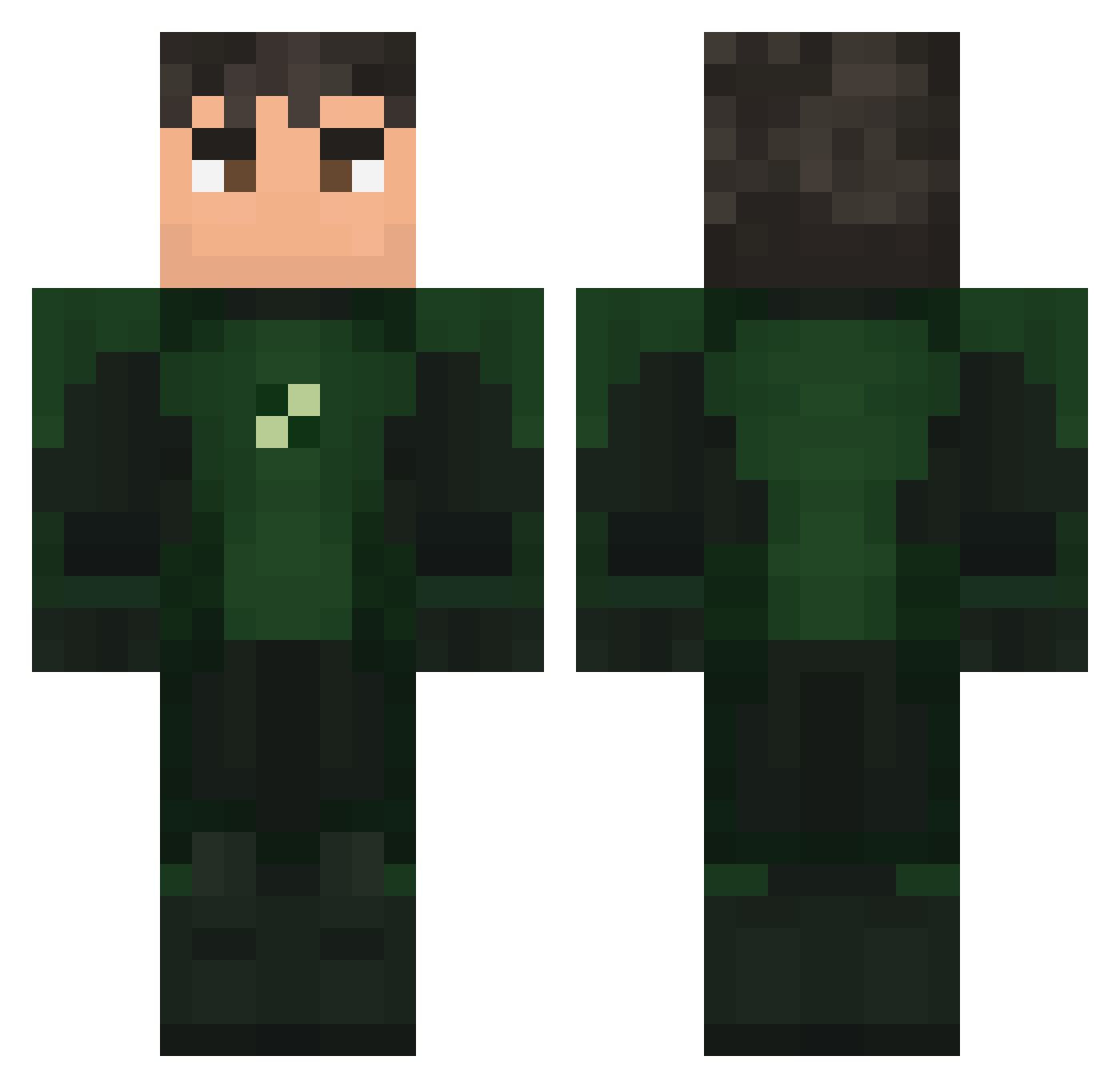 TitansInMyArea Minecraft skin, front and back view