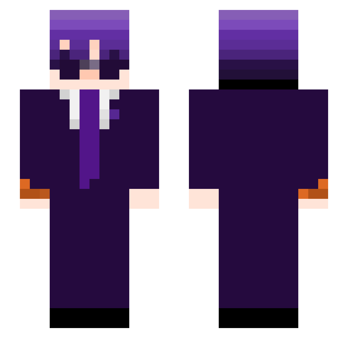 NytherVoid Minecraft skin, front and back view