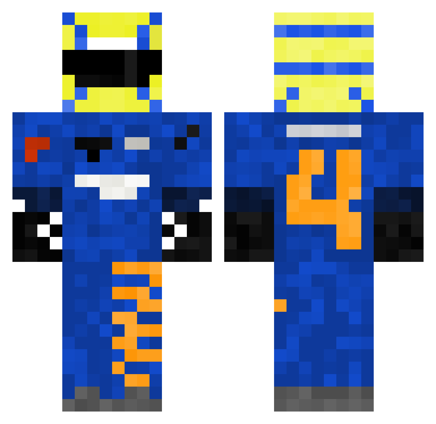 BlackPanther1002 Minecraft skin, front and back view