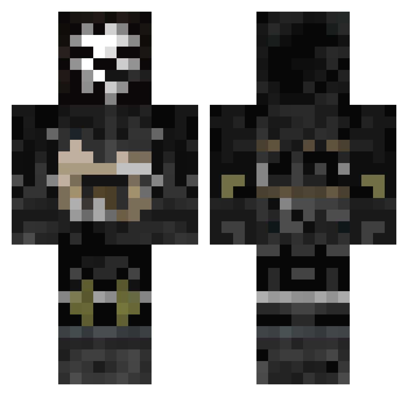 OrenthalGibson Minecraft skin, front and back view