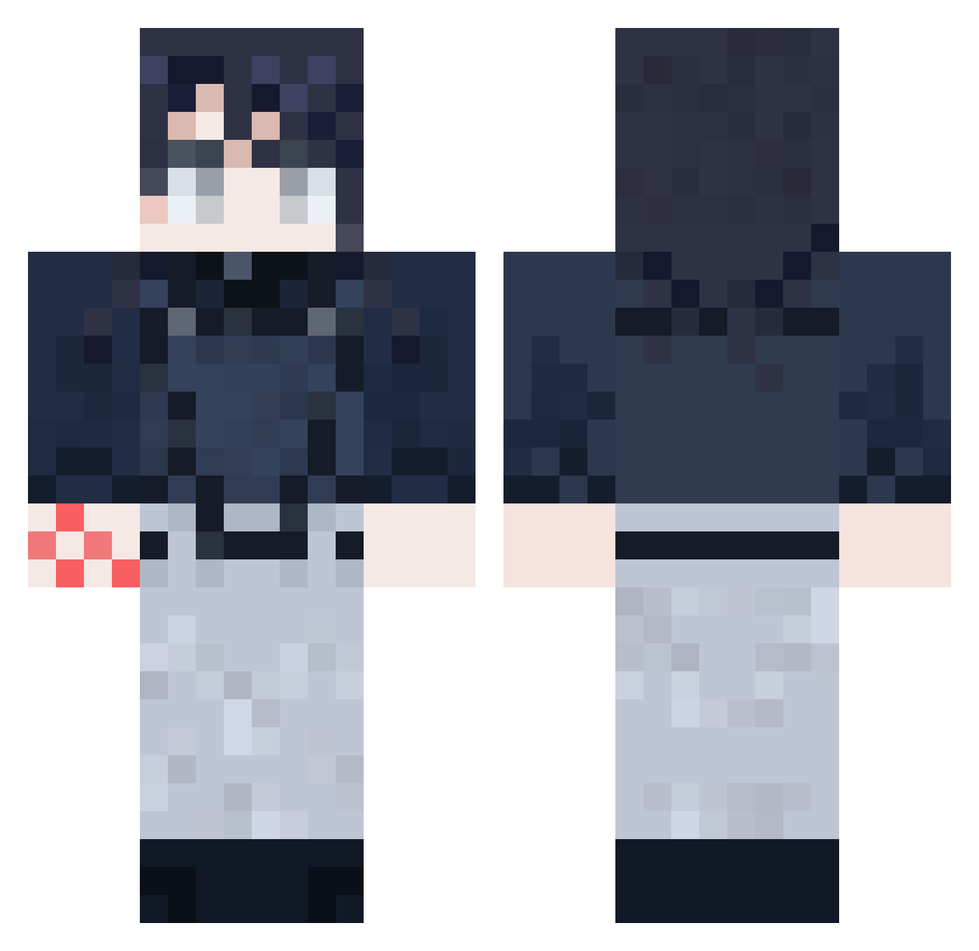 susum1e Minecraft skin, front and back view