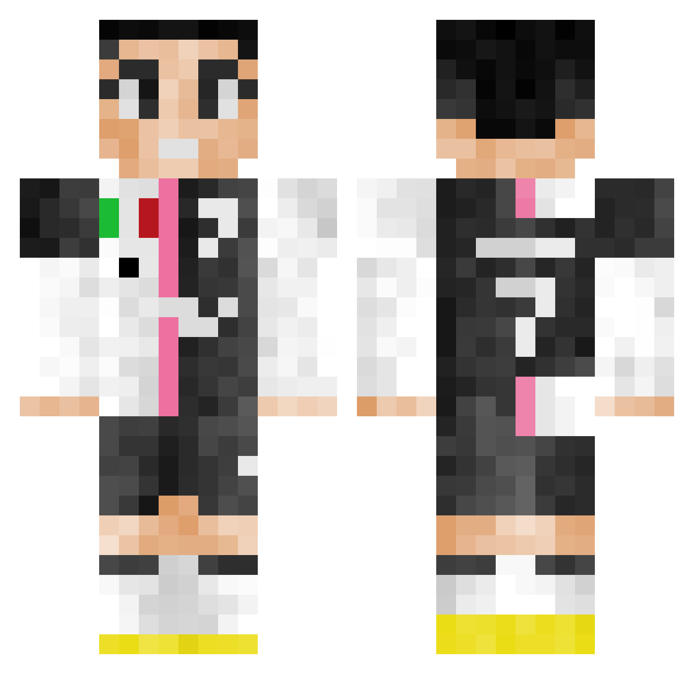 Akin Minecraft skin, front and back view