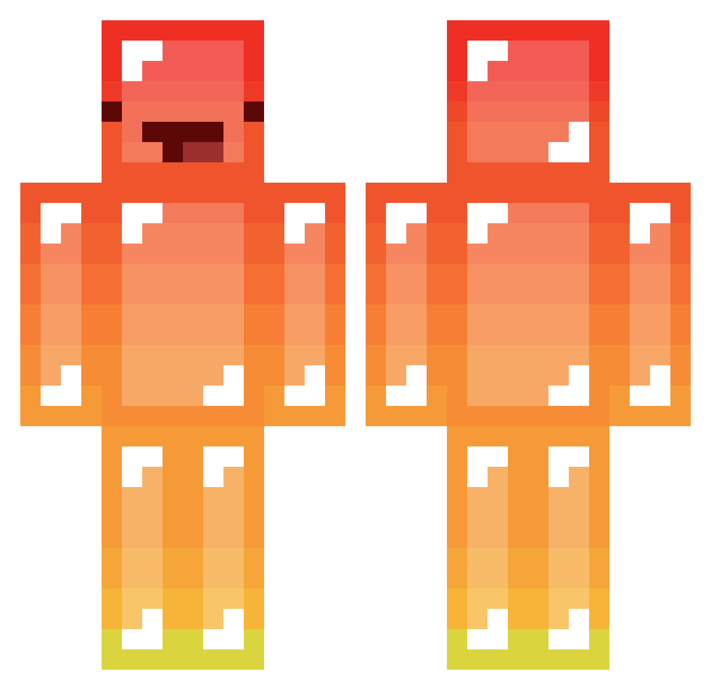 saltiercow Minecraft skin, front and back view