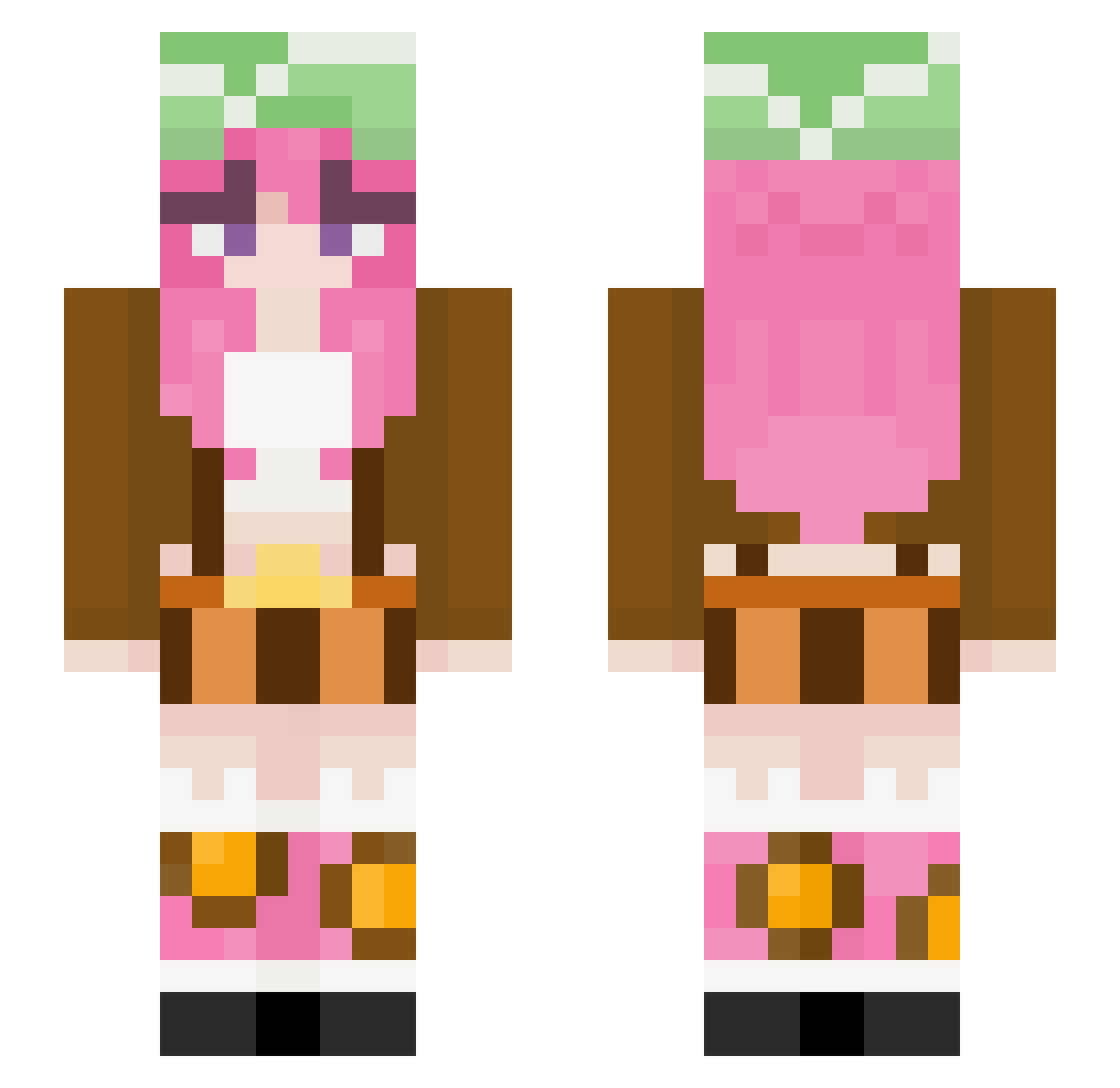 ZwiiZwii Minecraft skin, front and back view