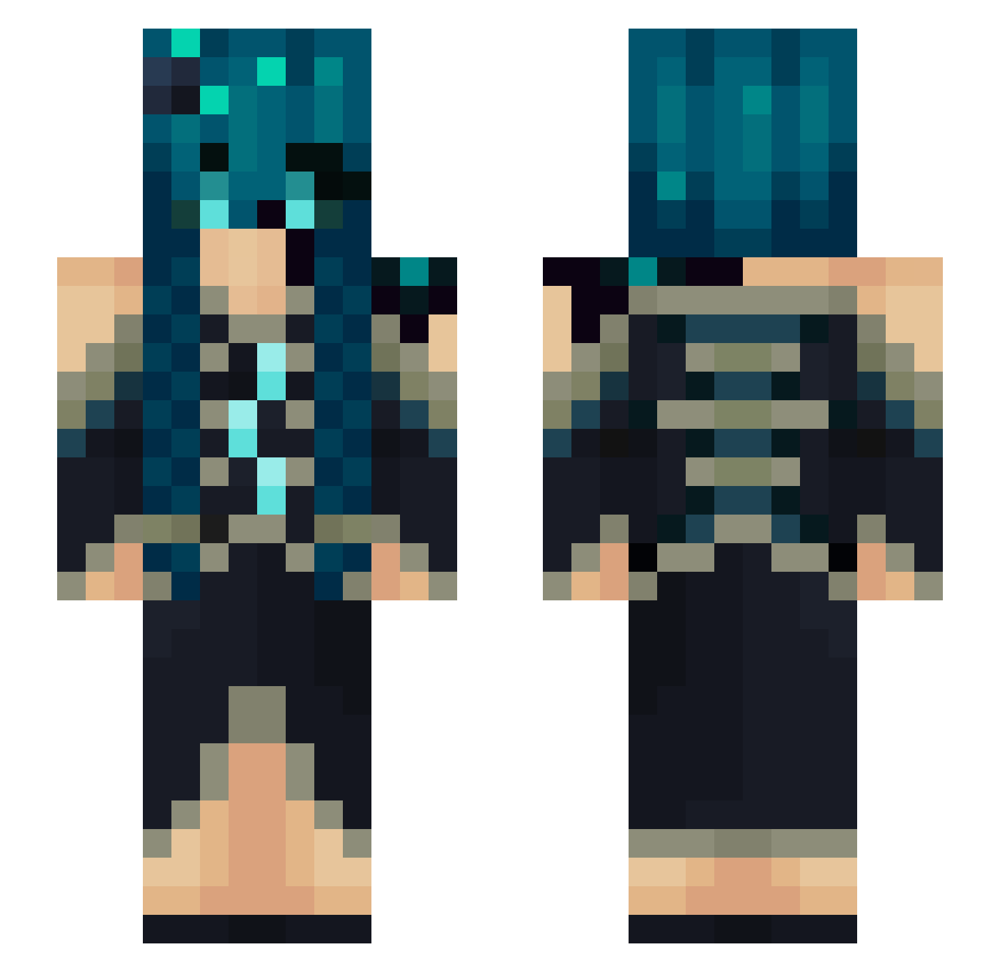 Alearfbgoti Minecraft skin, front and back view