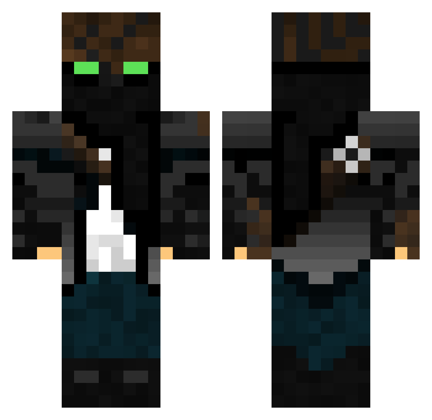 Wavira Minecraft skin, front and back view