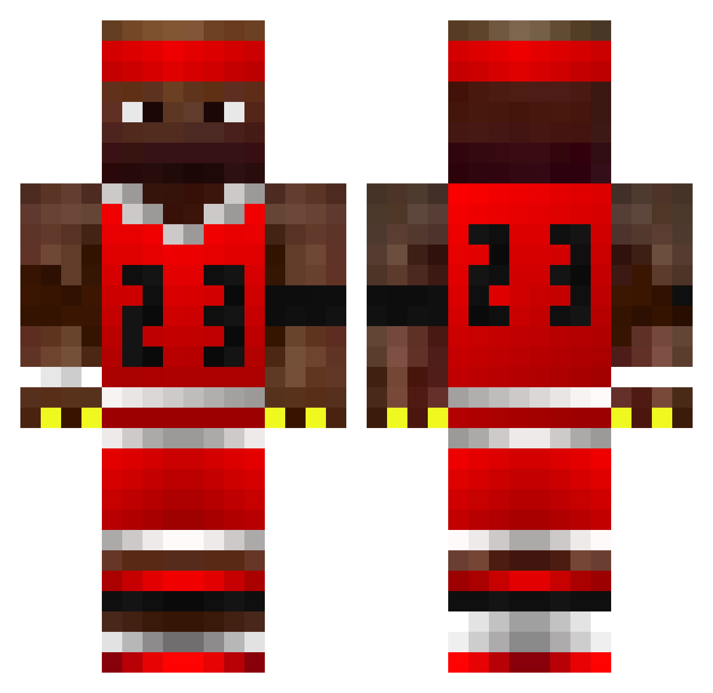 AirBob23 Minecraft skin, front and back view