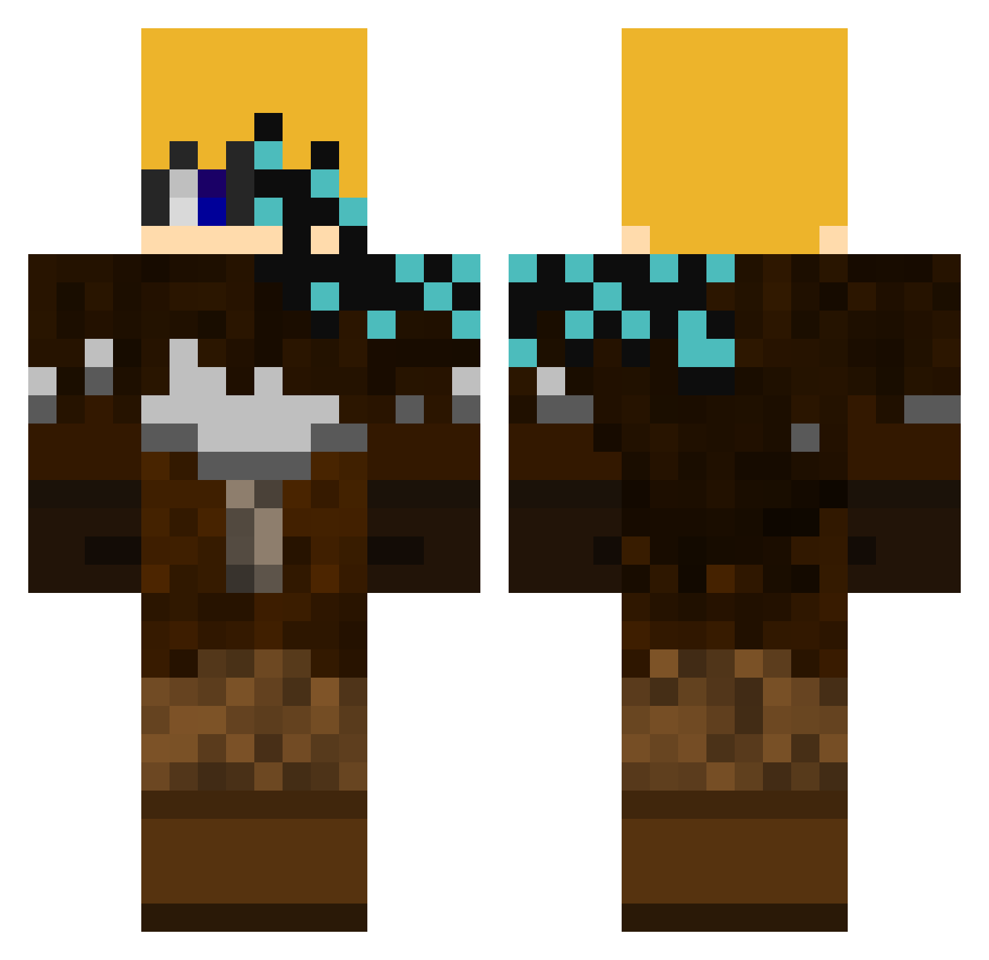 Sleeping_Lucid Minecraft skin, front and back view