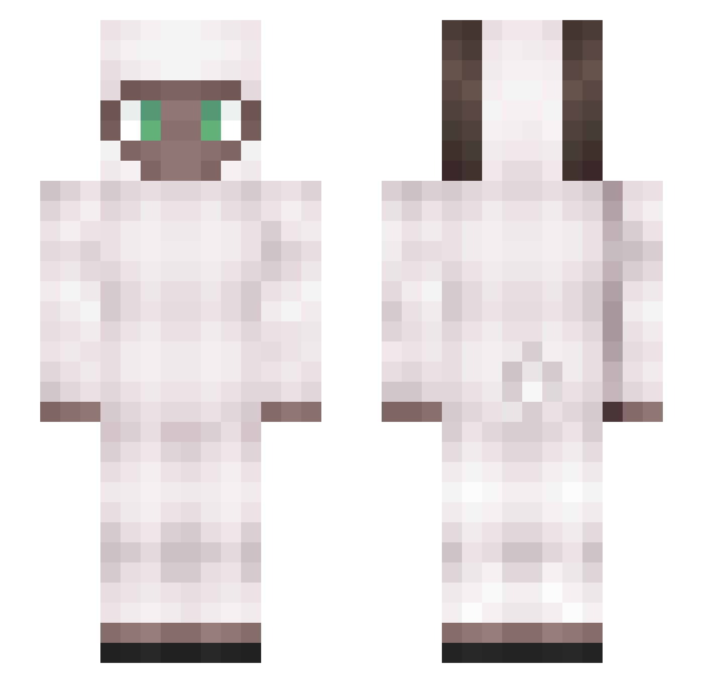 Chloramine Minecraft skin, front and back view