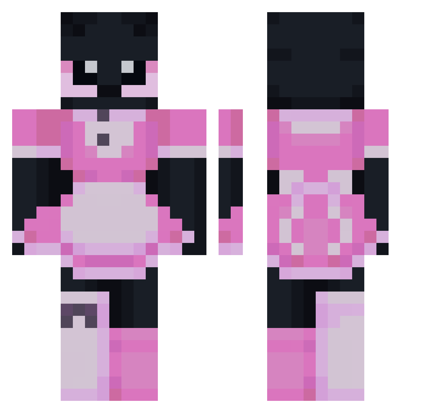 Akemyz Minecraft skin, front and back view