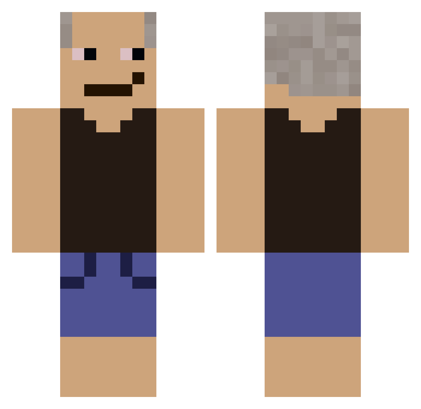 BlgSnooppy Minecraft skin, front and back view