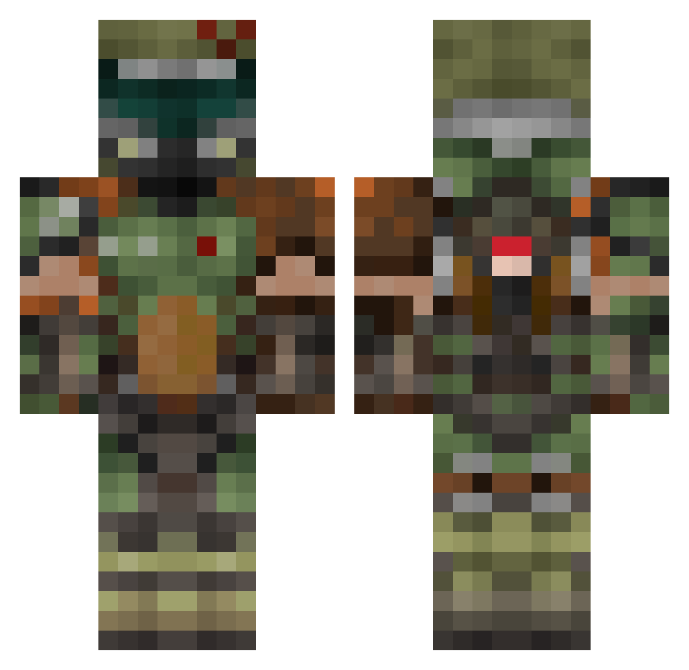 Pinchitos Minecraft skin, front and back view