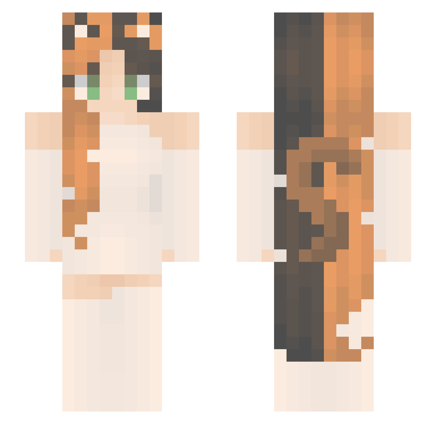 Kittycatfacemeow Minecraft skin, front and back view