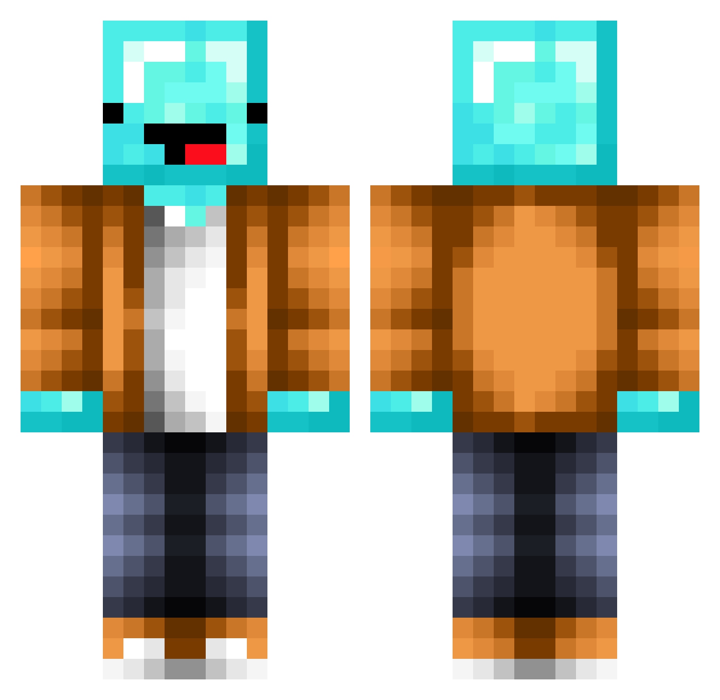 Wresco Minecraft skin, front and back view
